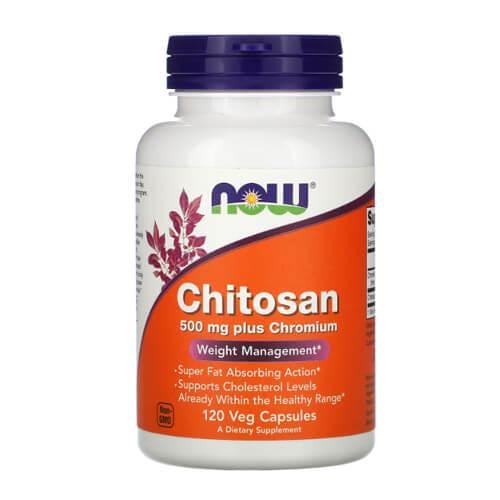 Хитозан NOW Chitosan Plus Chromium 500 мг 120 VegCaps (NOW-02025)