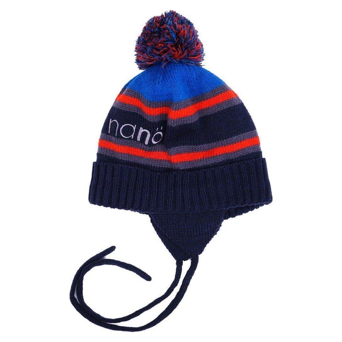 Шапка вязаная для мальчика Nano F16TC267 49-51 см Сине-красный (F16TC267-Navy-2/3x)