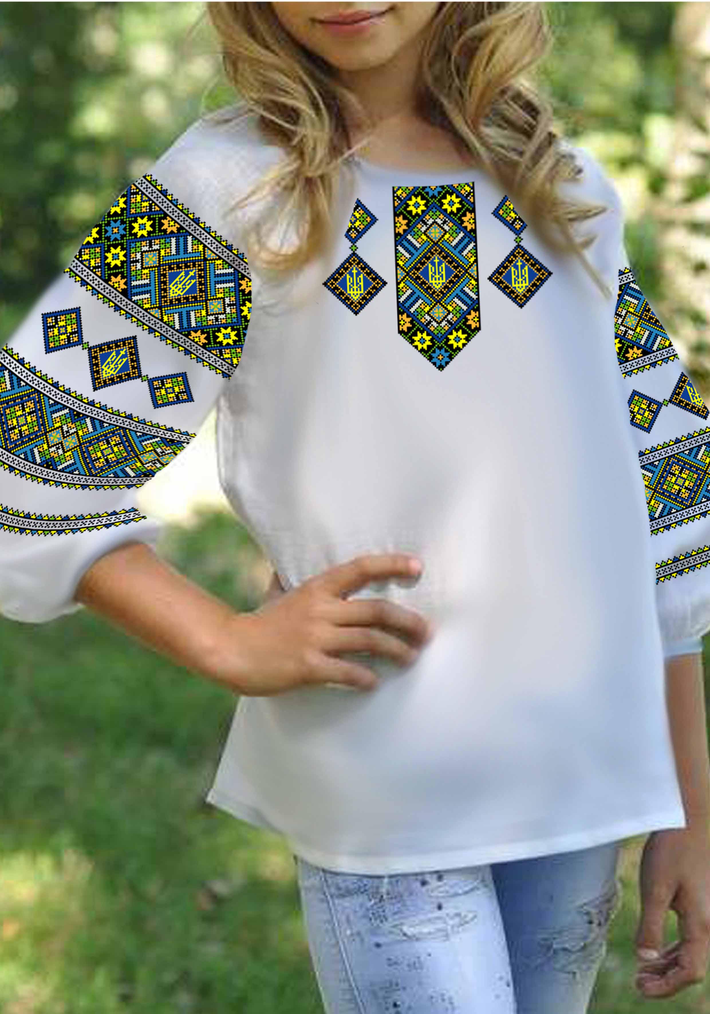 Заготовка для вышивки нитками/бисером для девочки домотканое полотно (СДД-40)