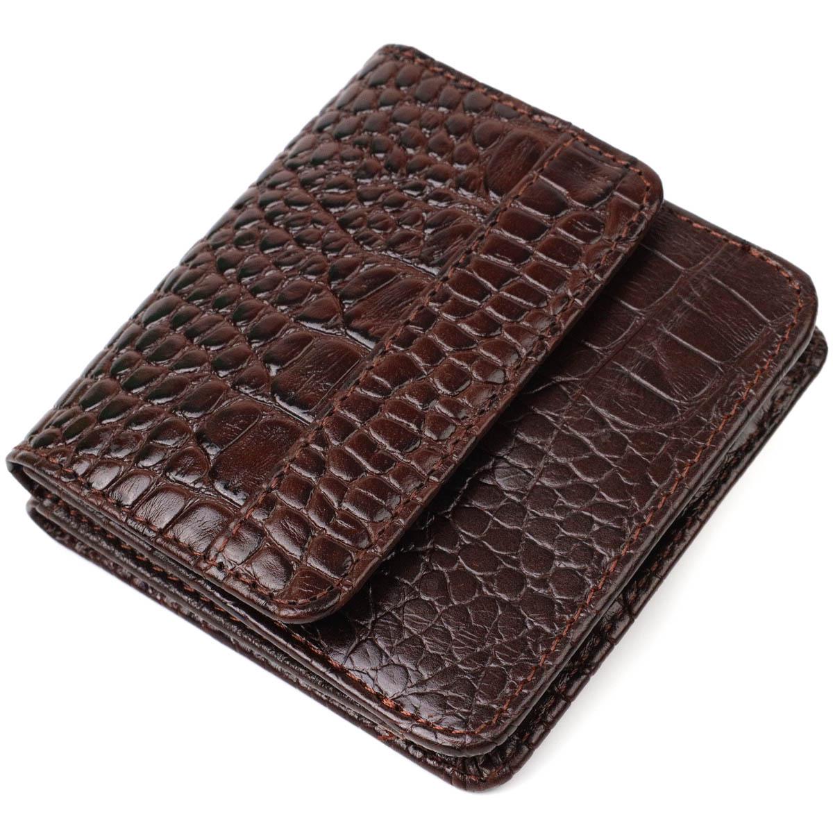 Портмоне Tony Bellucci Wallet 22022 из натуральной кожи с тиснением под крокодила Коричневый