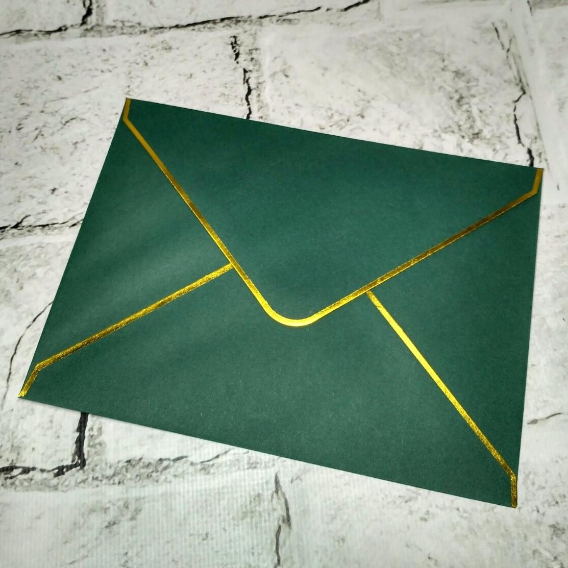 Конверт бумажный Gold 13,4х18,4 см Зеленый (B2R-4)