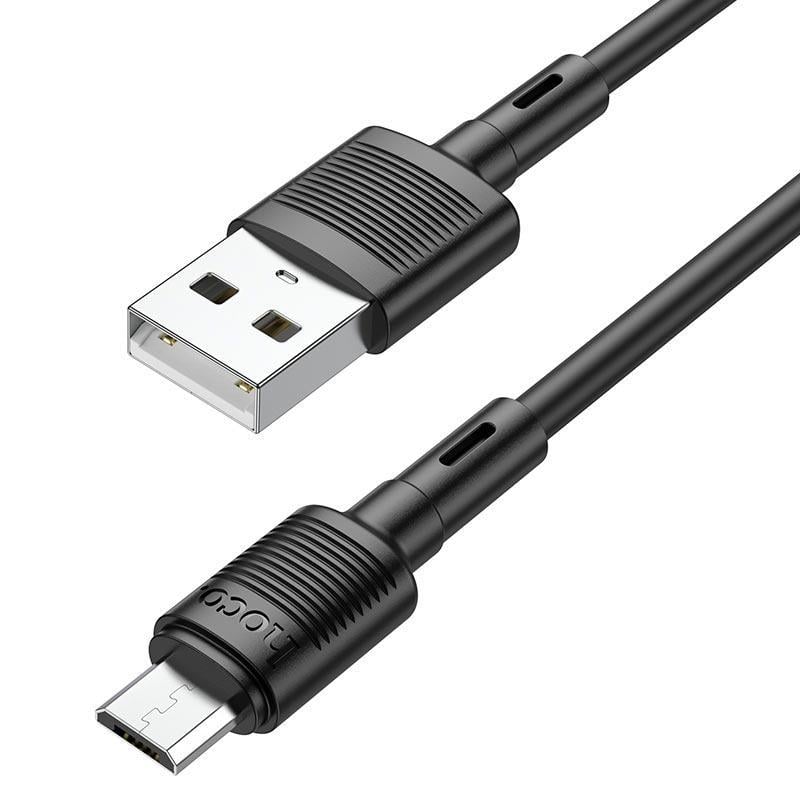 Кабель Hoco Micro USB Victory charging data cable X83 1 м 2.4A Черный - фото 2