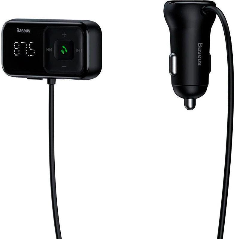 Модулятор Baseus CCTM-E01 T-Typed S16 Bluetooth MP3 Charger Black - фото 8