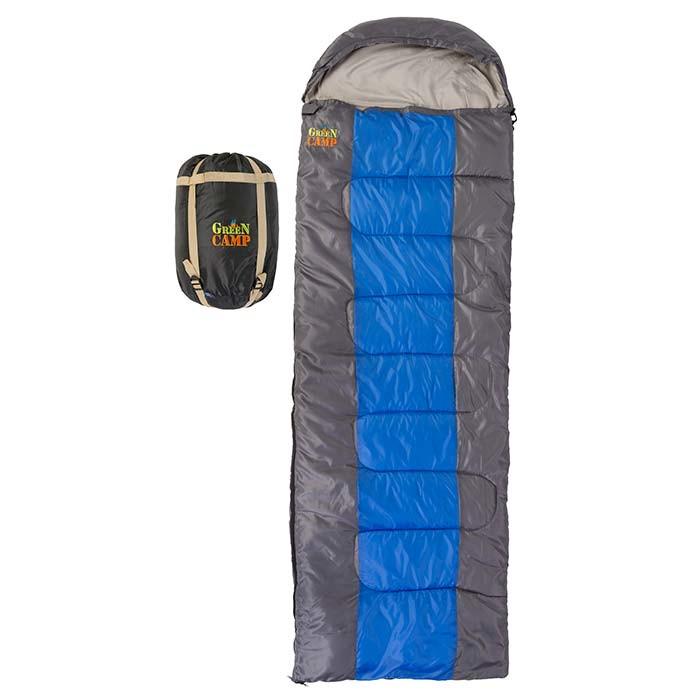 Спальник GreenCamp 450г/м2 Серый/Синий
