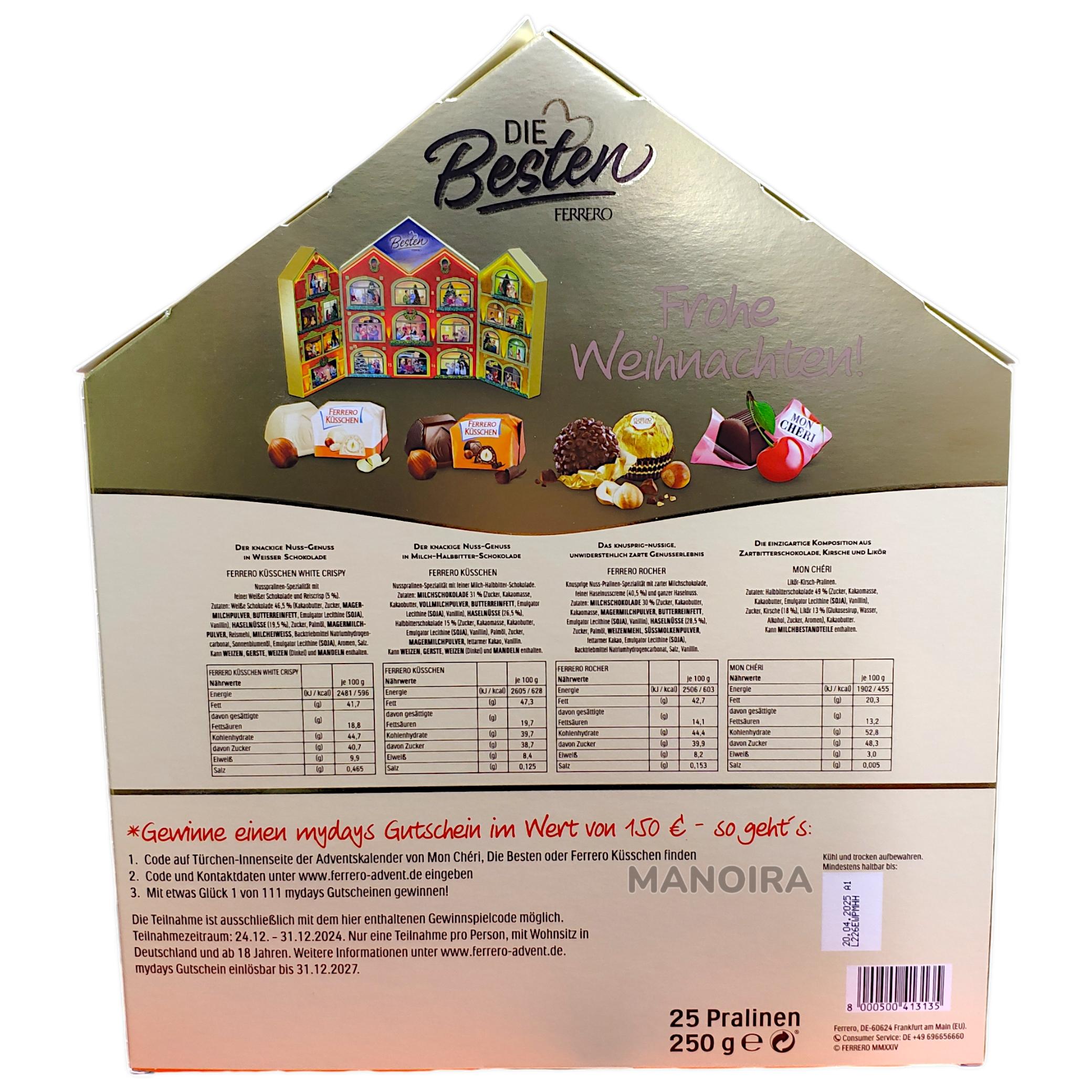 Адвент календар Ferrero Prestige Calendrier з цукерками 250 г (01331) - фото 3 Адвент календар Ferrero Prestige Calendrier з цукерками 250 г (01331) - фото 3