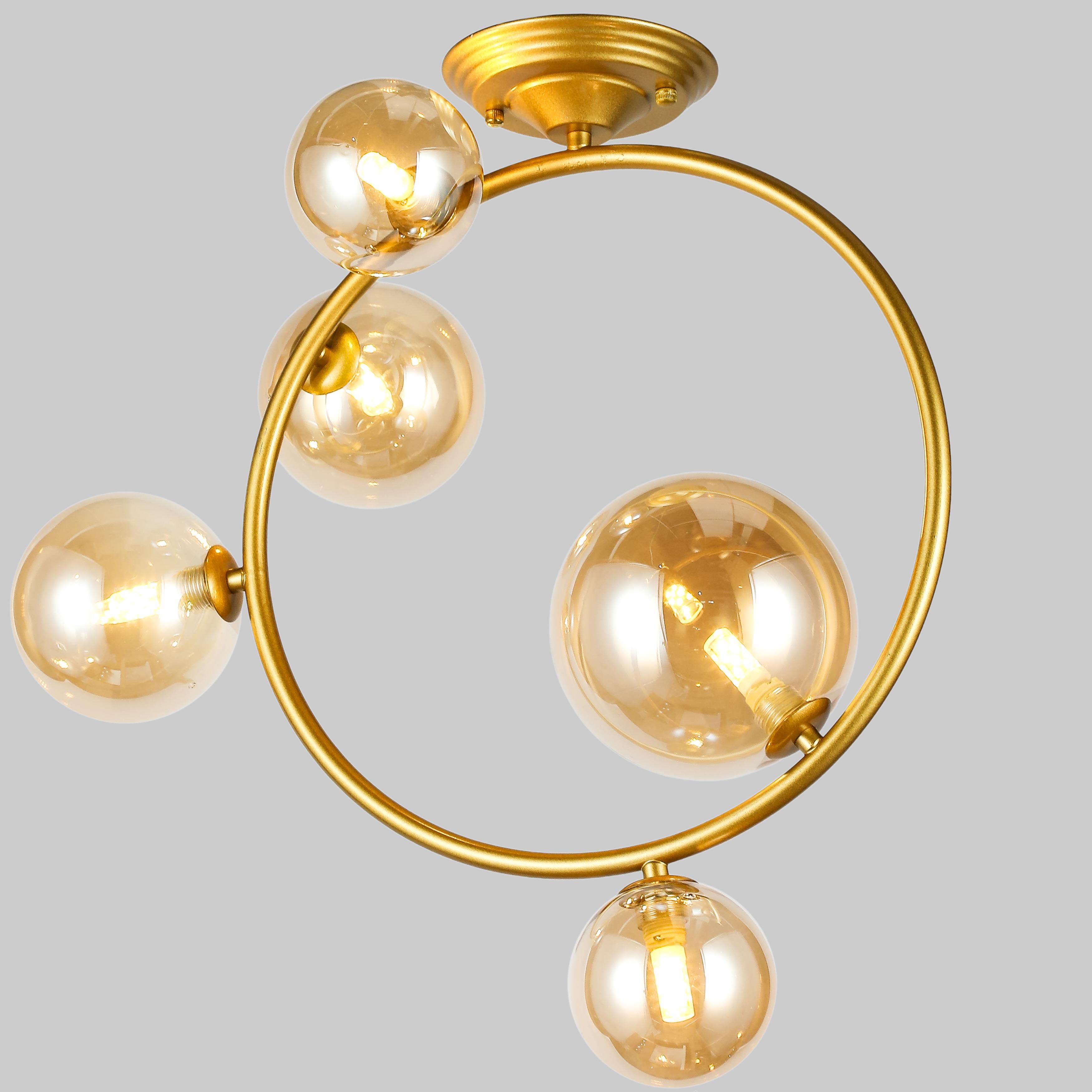 Люстра Bubbles на 5 ламп Золотой (918-LP267-5 SGGD+BR)