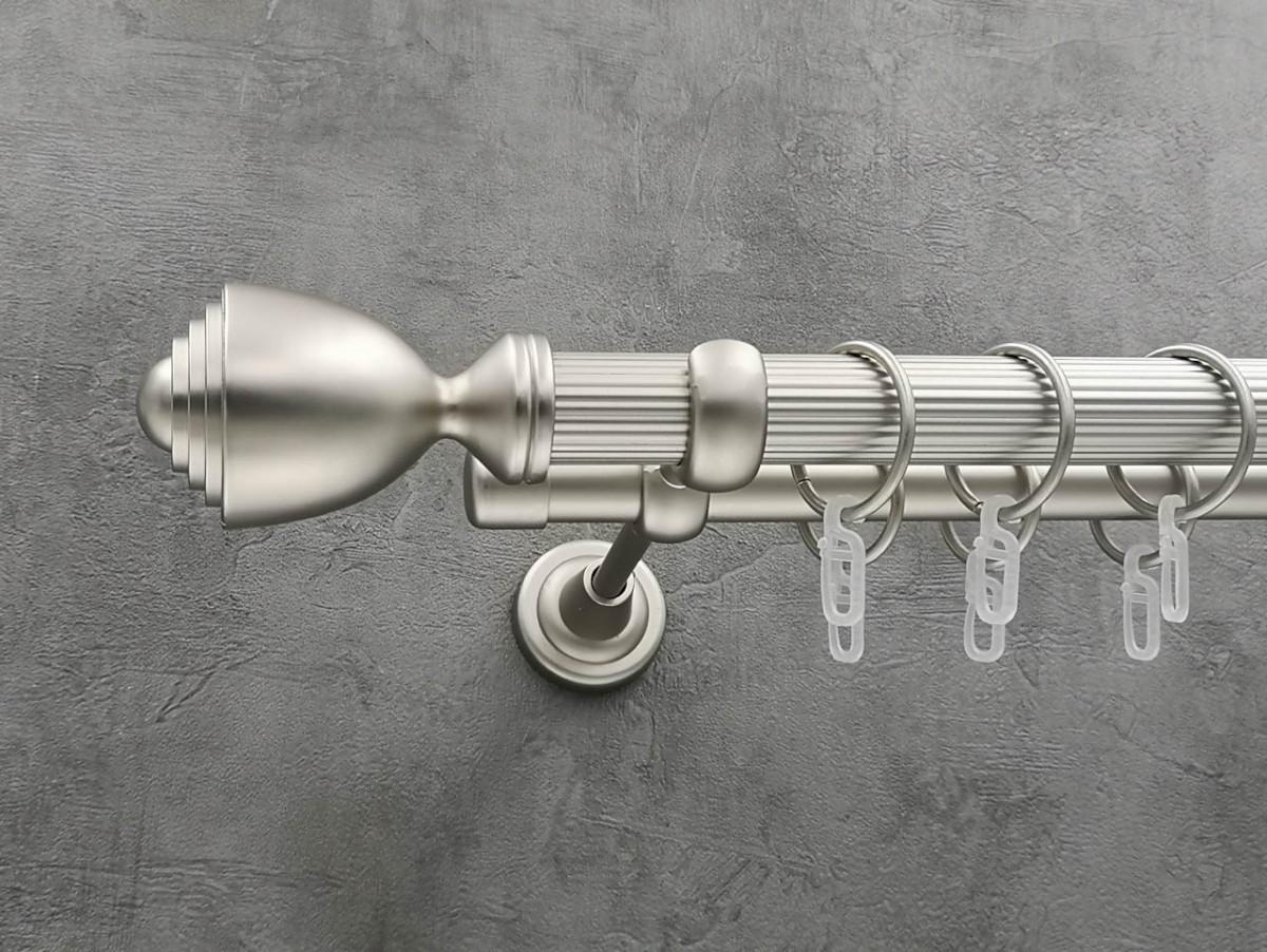 Карниз Quadrum Палацио рифленая штанга двойной открытый 25/19 мм 160 см Сатин (264772706)