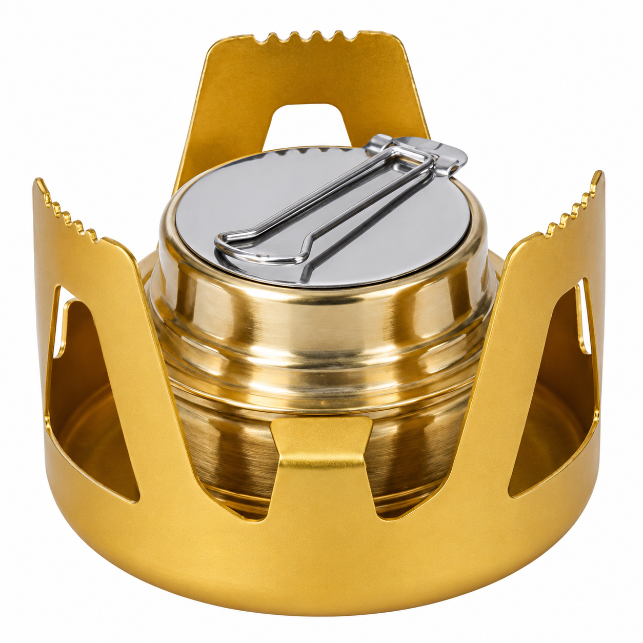 Спиртовая горелка туристическая с подставкой 100 мл Золотистый (1002-406-00)