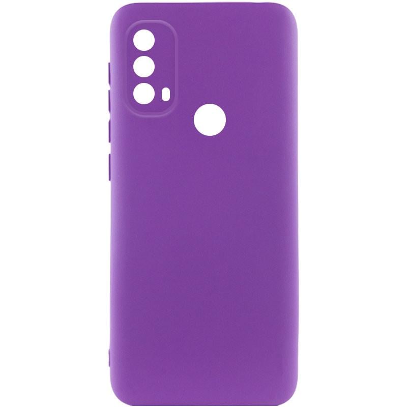 Протиударний чохол Silicone Cover Lakshmi Full Camera (A) для Motorola Moto E40 Фіолетовий / Purple