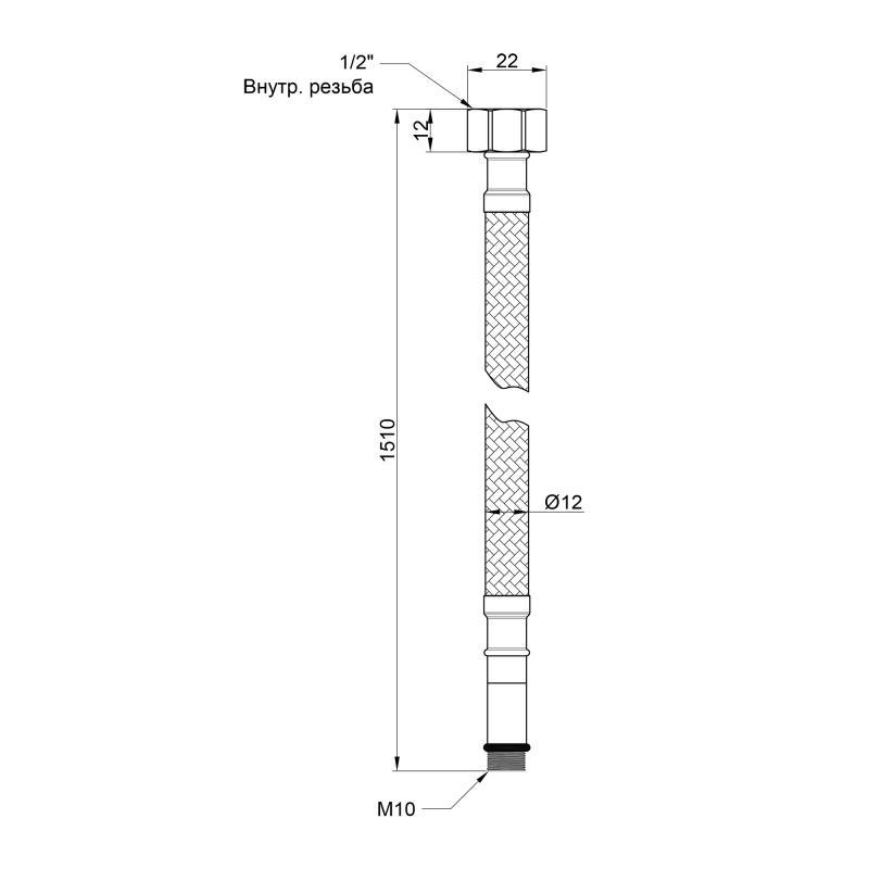 Подводка гибкая для воды SD Plus М10 SD396W150 150 см 2 шт. (VRM00010882) - фото 2