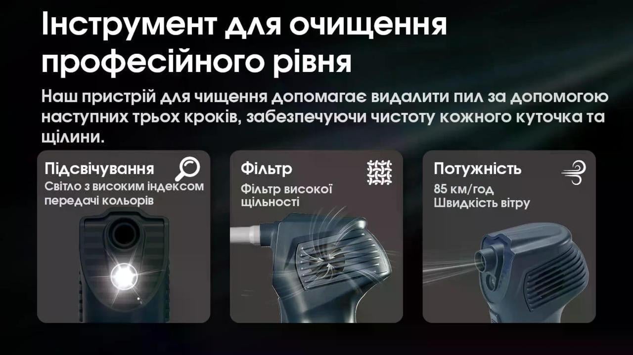 Компрессор для очищення техніки Nitecore AD10 3 насадки CRI Led 9 lm (27831934) - фото 4 Компрессор для очищення техніки Nitecore AD10 3 насадки CRI Led 9 lm (27831934) - фото 4