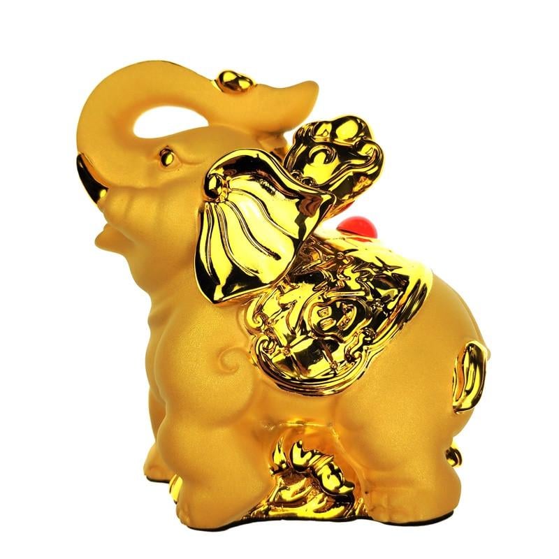 Статуэтка Слон хобот вверх 12х11х6 см Золотистый (C1191)