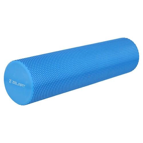 Роллер массажный цилиндр цельный Zelart FI-7692-45 EVA 45х15 см Синий (31493035)