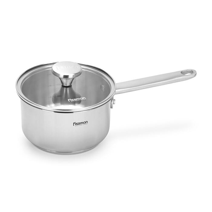 Ковш Fissman MASTER CHEF 16x9 см 1,6 л со стеклянной крышкой (15094)