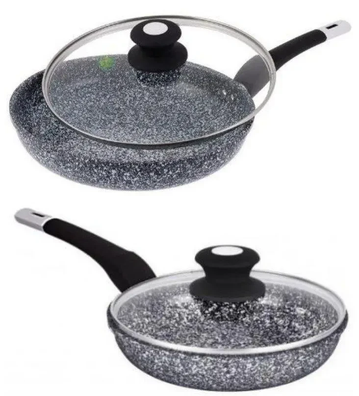 Сковорода с крышкой Unique UN-5114 22 см Светлый гранит (1751079046) - фото 5 Сковорода с крышкой Unique UN-5114 22 см Светлый гранит (1751079046) - фото 5