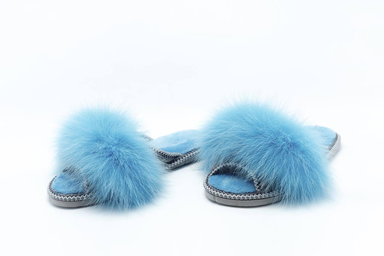 Домашние тапки АЛВАНИ с натуральным мехом р. 36 Голубой - фото 2 Домашние тапки АЛВАНИ с натуральным мехом р. 36 Голубой - фото 2