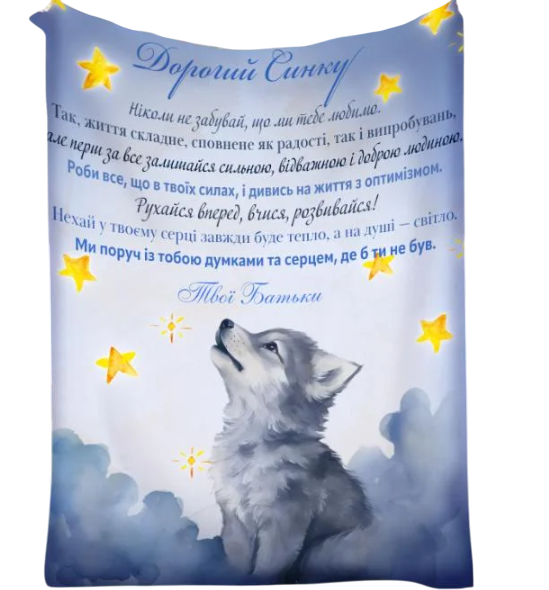 Плед 3D с пожеланиями для сына 28921 180х215 см (5046324)