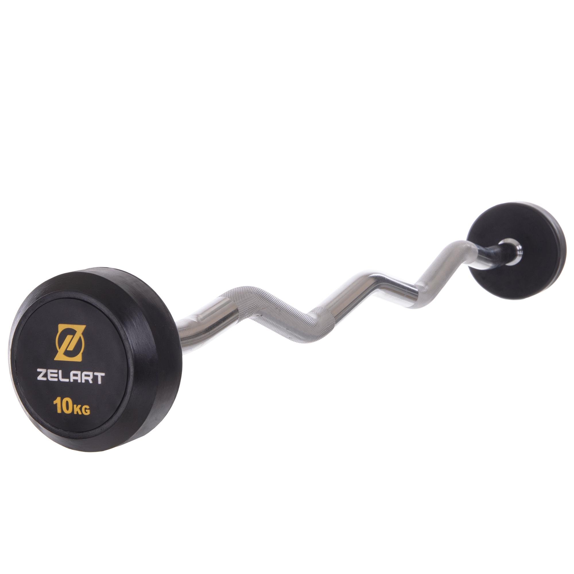 Штанга фіксована прогумована Zelart Rubber Coated Barbell TA-2687-10 95 см 10 кг (DR002551)