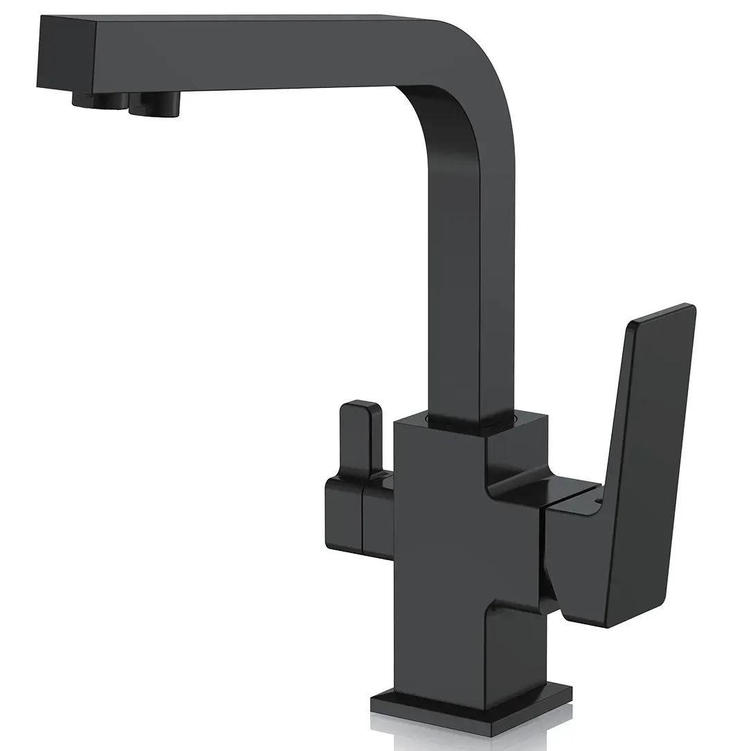 Змішувач для кухні FAОP А4309-6 під фільтр Чорний латунь (27386824)