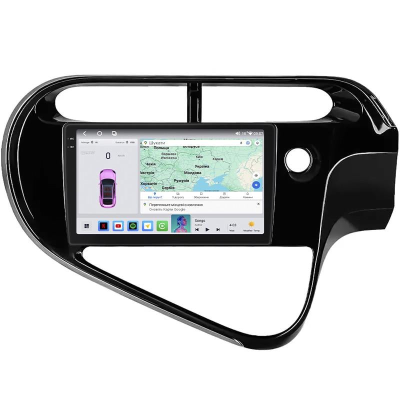 Автомагнитола штатная Lesko 4G/QLED/CarPlay/360°/GPS/Wi-Fi для Toyota Prius c I Рестайлинг 2015-4/64Gb 9" (2324041060)