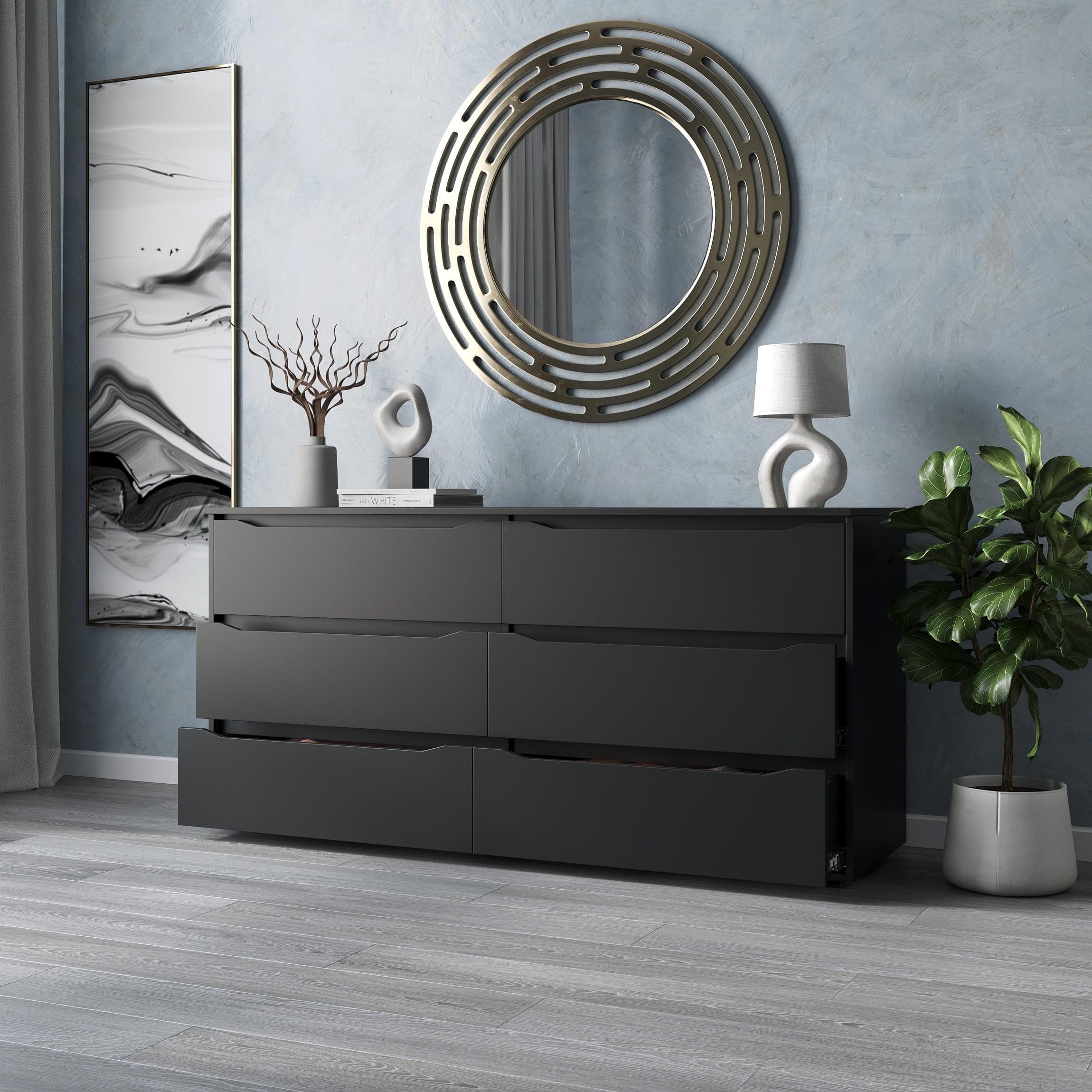 Комод №2 на 6 ящиків без ручок Чорний (380252)