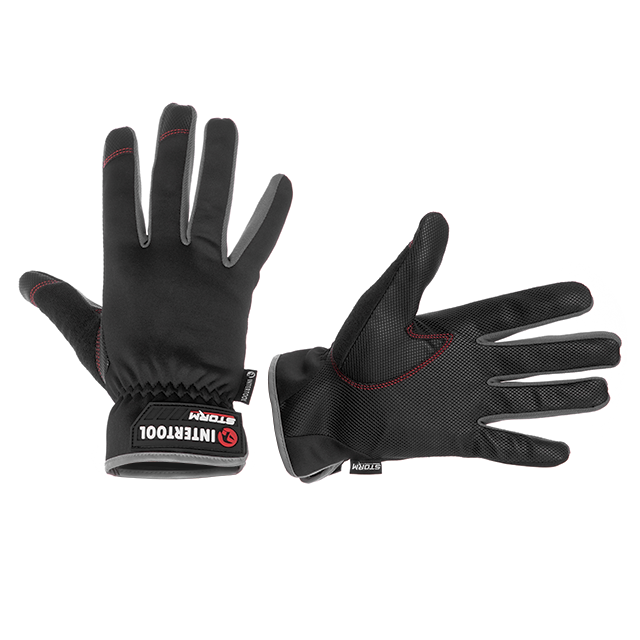 Рукавичка Intertool зі спандекса Touchscreen антиковзне покриття долоні вставки Gripteq 3S 10" STORM (SP-0182)