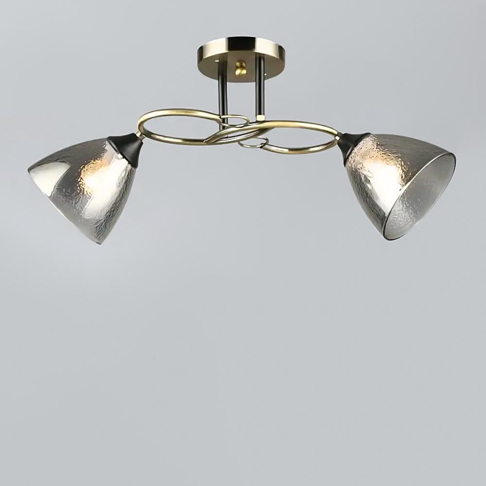 Люстра стельова Light House SR-19326/2 AB/BK E27 560х200х260 мм Бронзовий/Чорний/Сірий
