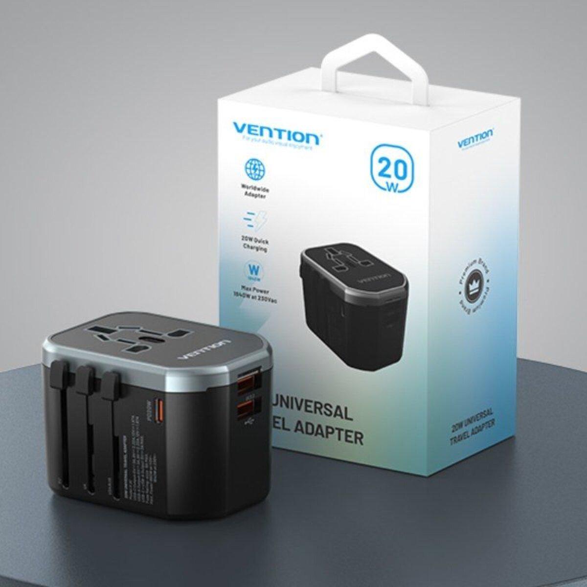 Сетевое зарядное устройство Vention 3-Port USB Universal Travel Adapter Black (FJCB0) - фото 3