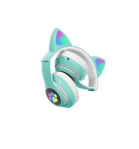 Наушники STN-28 с кошачьими ушками с Bluetooth гарнитурой и LED подсветкой Мятный - фото 7 Наушники STN-28 с кошачьими ушками с Bluetooth гарнитурой и LED подсветкой Мятный - фото 7