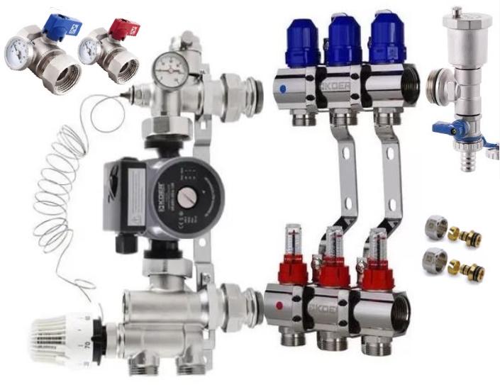 Коллектор энергосберегающий 3 контура для теплого пола KOER (9113682)
