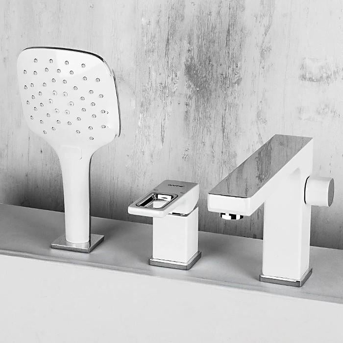 Смеситель на борт ванны Gappo Futura G1117-8 Белый/Хром - фото 2 Смеситель на борт ванны Gappo Futura G1117-8 Белый/Хром - фото 2