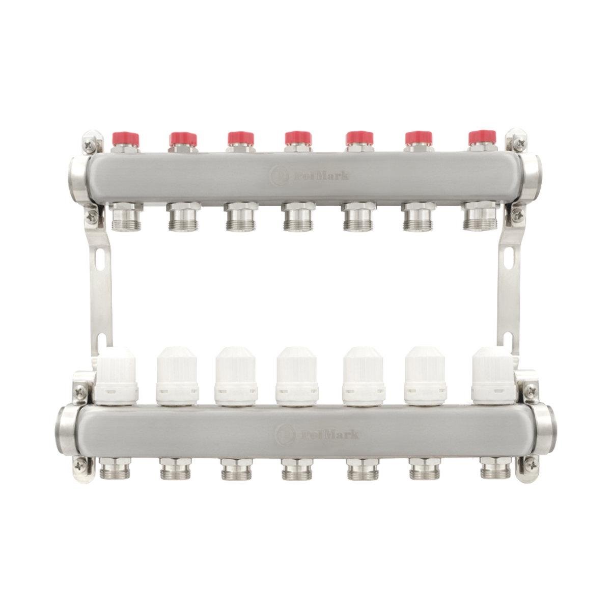 Коллектор Polmark 1x3/4 7 выходов с термоклапанами без евроконусов - фото 2 Коллектор Polmark 1x3/4 7 выходов с термоклапанами без евроконусов - фото 2