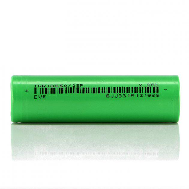 Аккумулятор высокотоковый Eve 18650 Li-ion INR18650-25P 2500 mAh 30 A Зеленый - фото 2