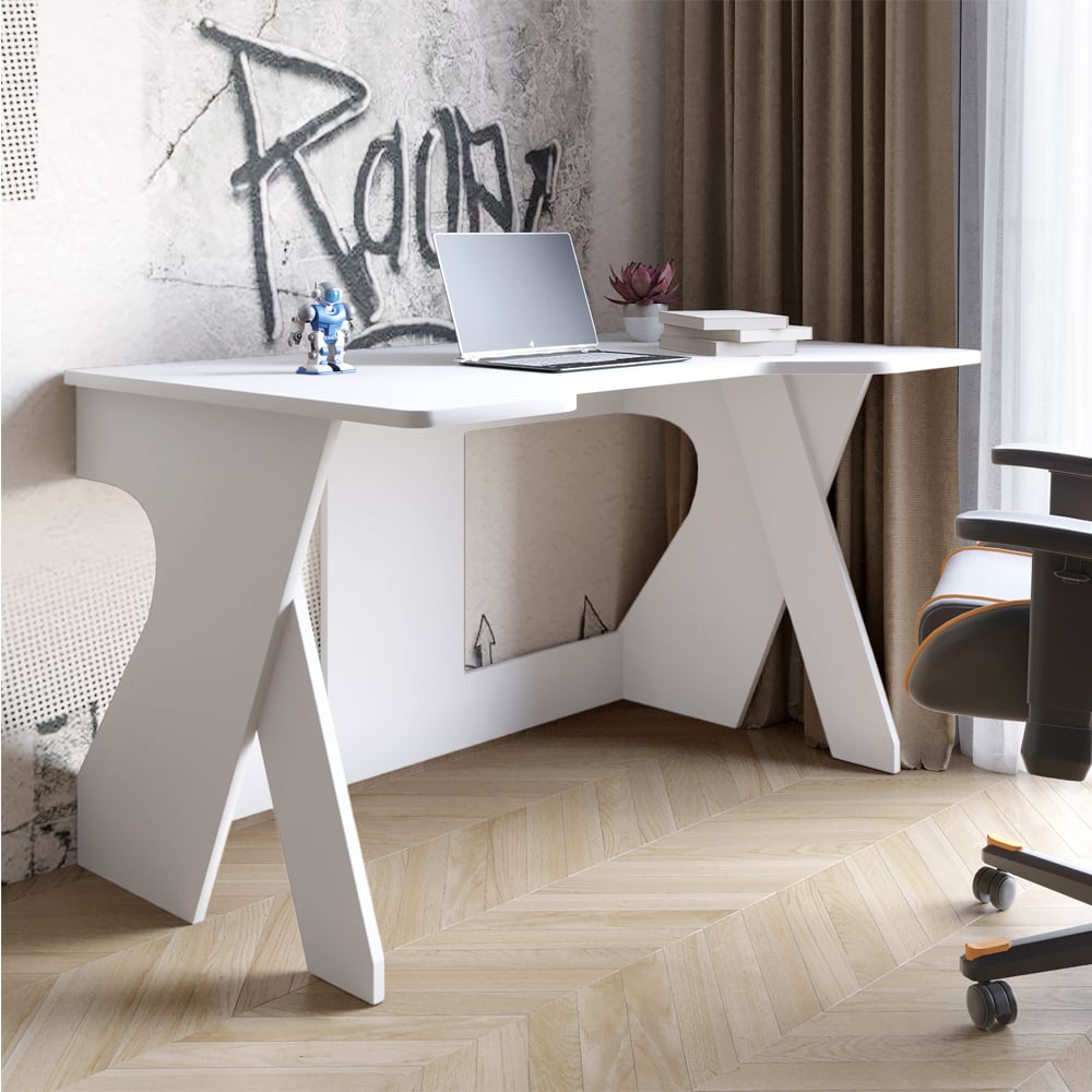 Стіл геймерський Lion Крід 130х80х74,5 см Німфея Альба (LION-041725)