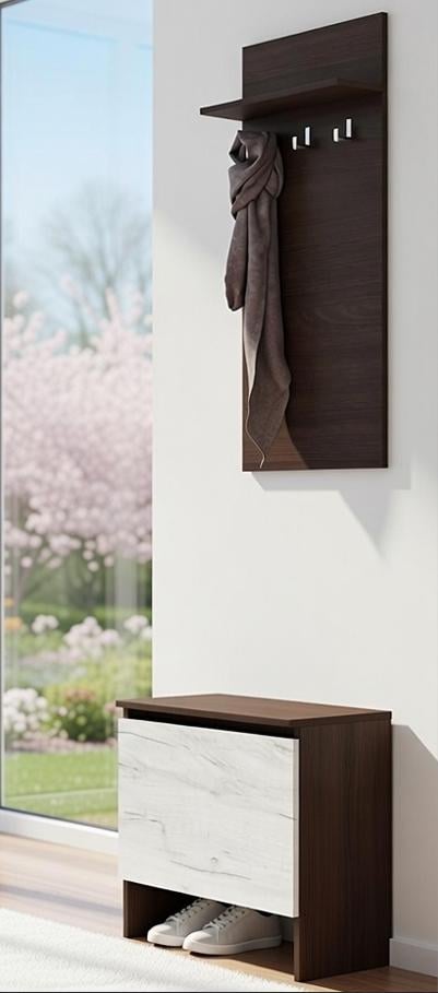 Прихожая Мастер Форм A 600/500/40 550 мм 55х37,6х200 мм Венге магия/Дуб крафт белый Прихожая Мастер Форм A 600/500/40 550 мм 55х37,6х200 мм Венге магия/Дуб крафт белый