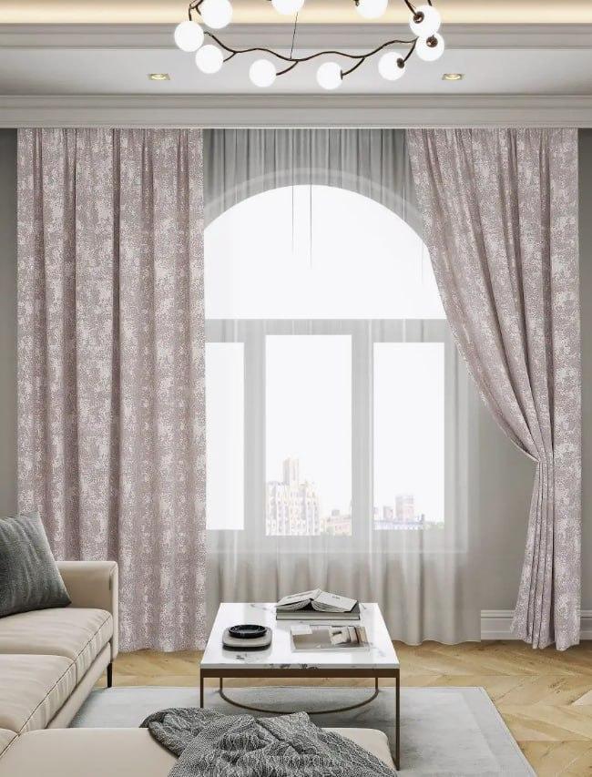 Шторы для спальни мраморные жаккард 200x270 см Серый (Е101102B)