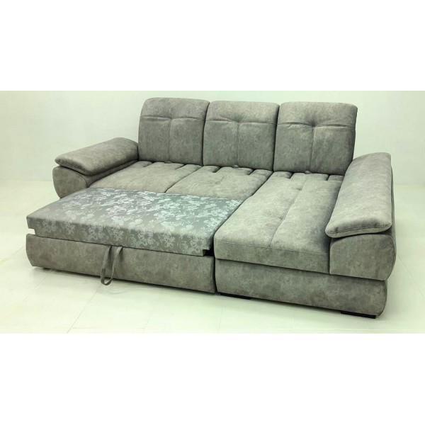 Диван кутовий розкладний Вуді Палермо дерево/ламінована ДСП/тканина Сірий - фото 4