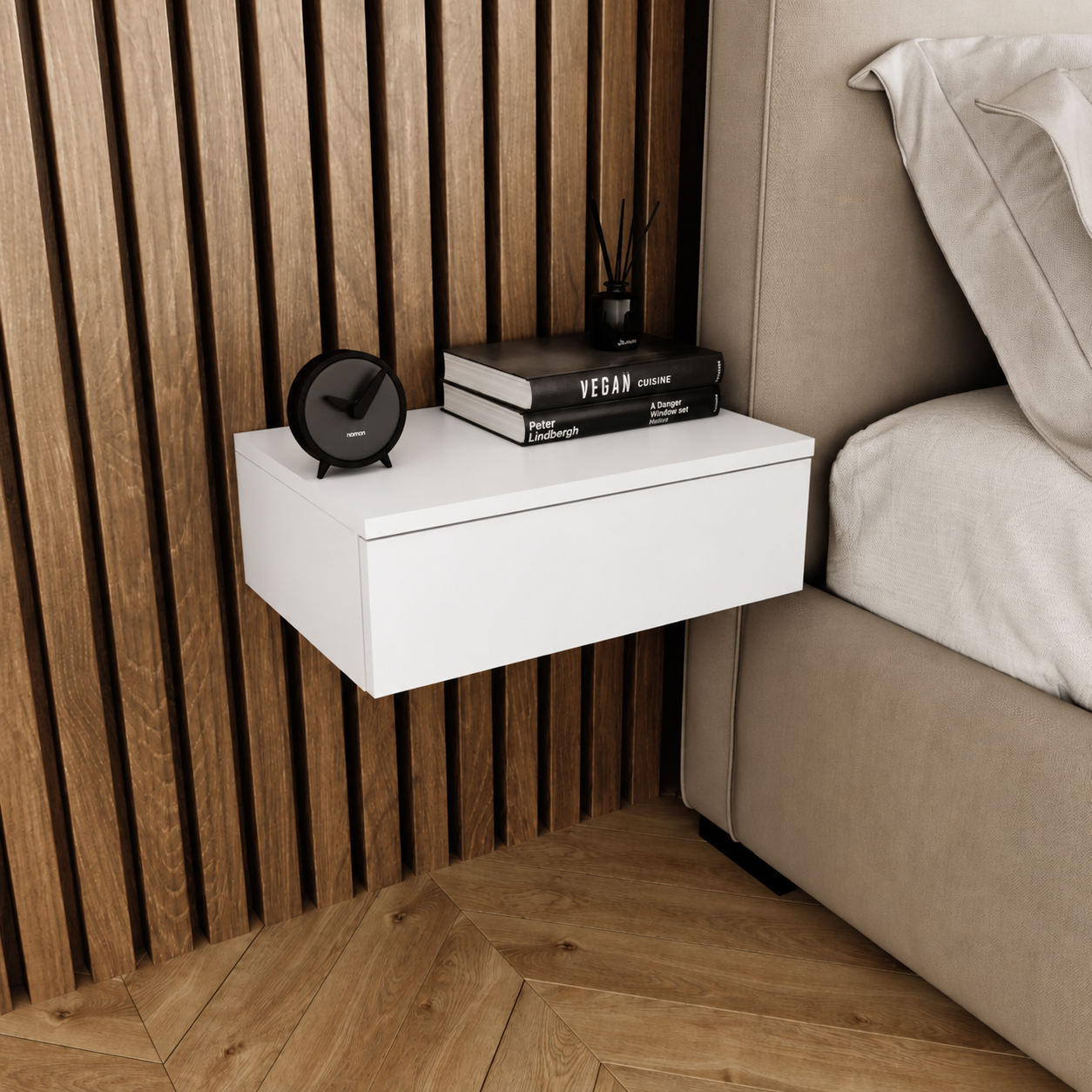 Тумба приліжкова навісна GT-102 з шухлядою 460х305х150 мм Білий (38365227)