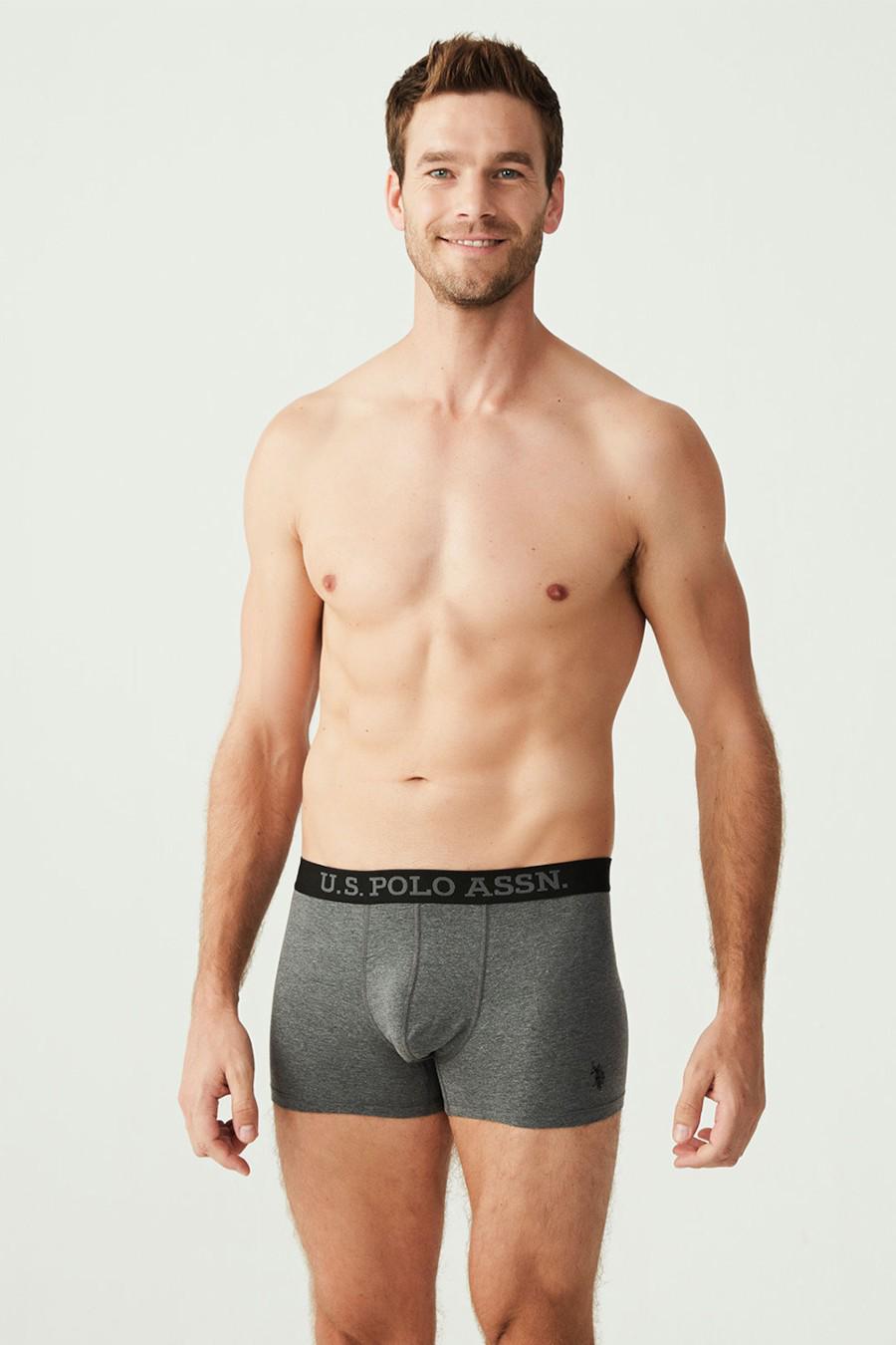 Труси боксеры U.S. Polo ASSN р. 54/2XL 3 шт. Серый/Черный (67901)