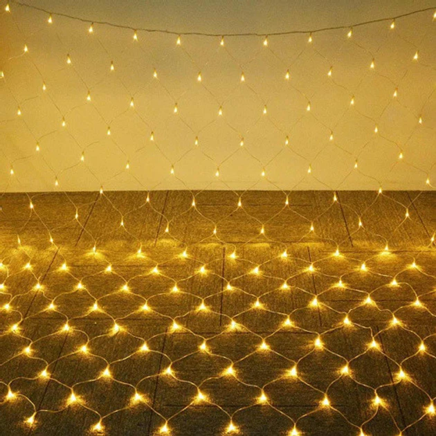 Гірлянда сітка-завіса світлодіодна 120 LED 2х2м Теплий білий (RD-7162) - фото 2 Гірлянда сітка-завіса світлодіодна 120 LED 2х2м Теплий білий (RD-7162) - фото 2