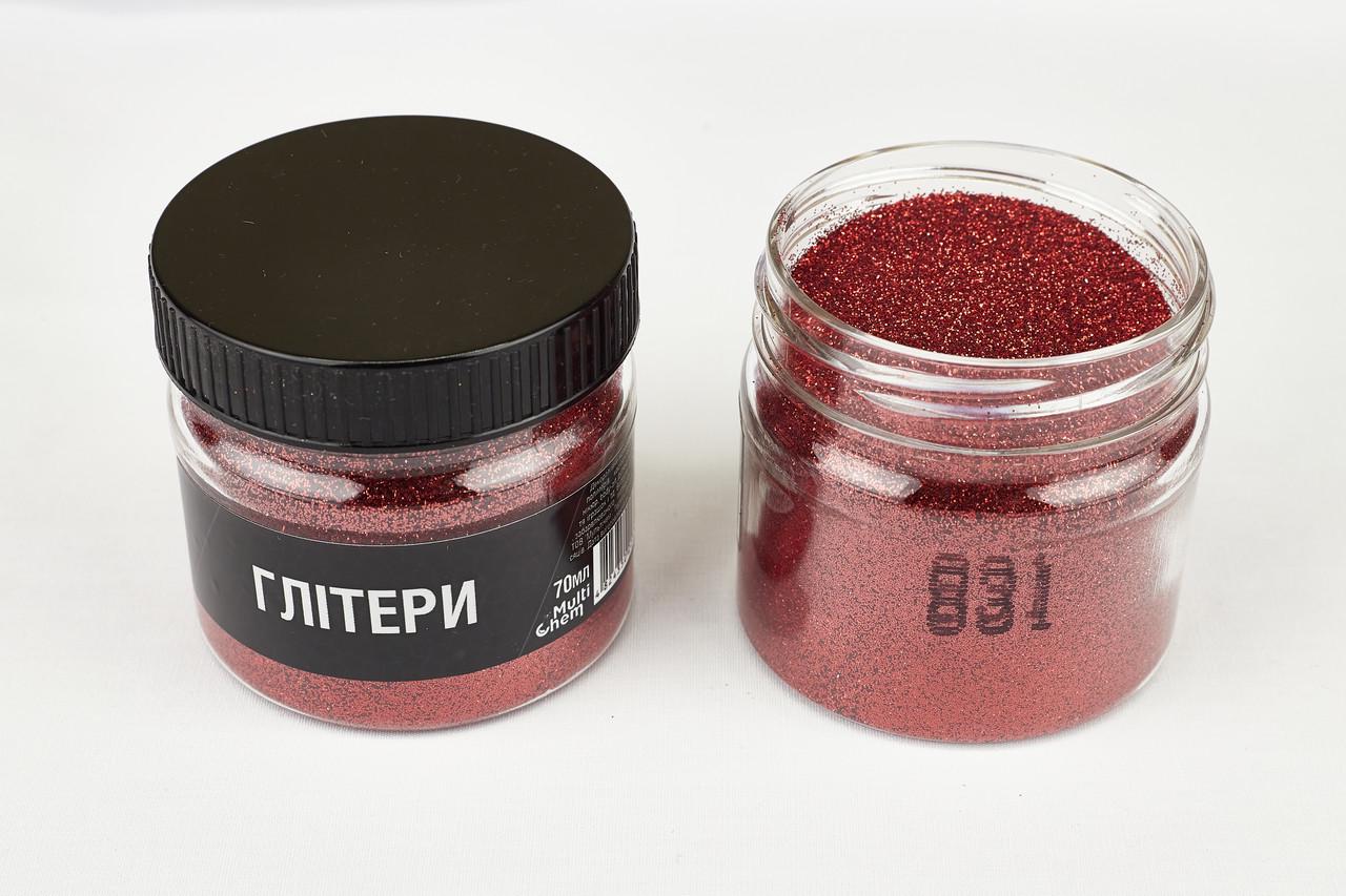 Глітер 831 0,2 мм 1/128 70 мл Червоний (078312) - фото 2