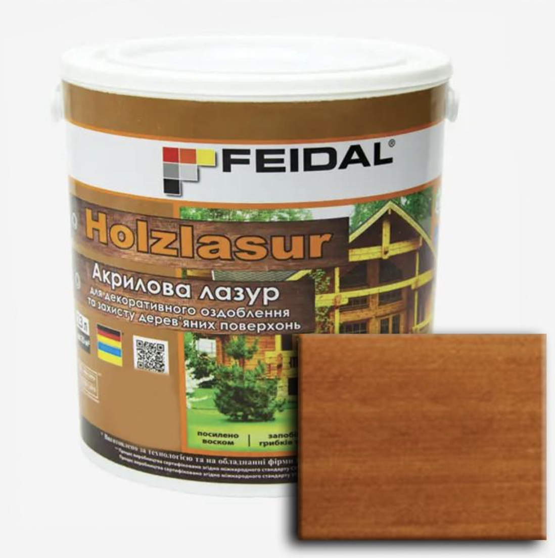 Лазурь акриловая Feidal Holzlasur 2,3 л Тик (27582068) - фото 1 Лазурь акриловая Feidal Holzlasur 2,3 л Тик (27582068) - фото 1