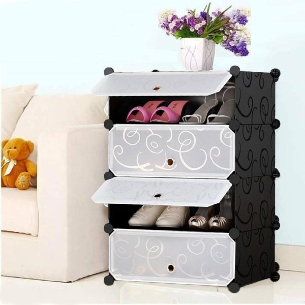 Шафа для взуття MP A1-4 на 4 полиці пластикова 39x35x72 см Black/Grey (784779528) - фото 3 Шафа для взуття MP A1-4 на 4 полиці пластикова 39x35x72 см Black/Grey (784779528) - фото 3