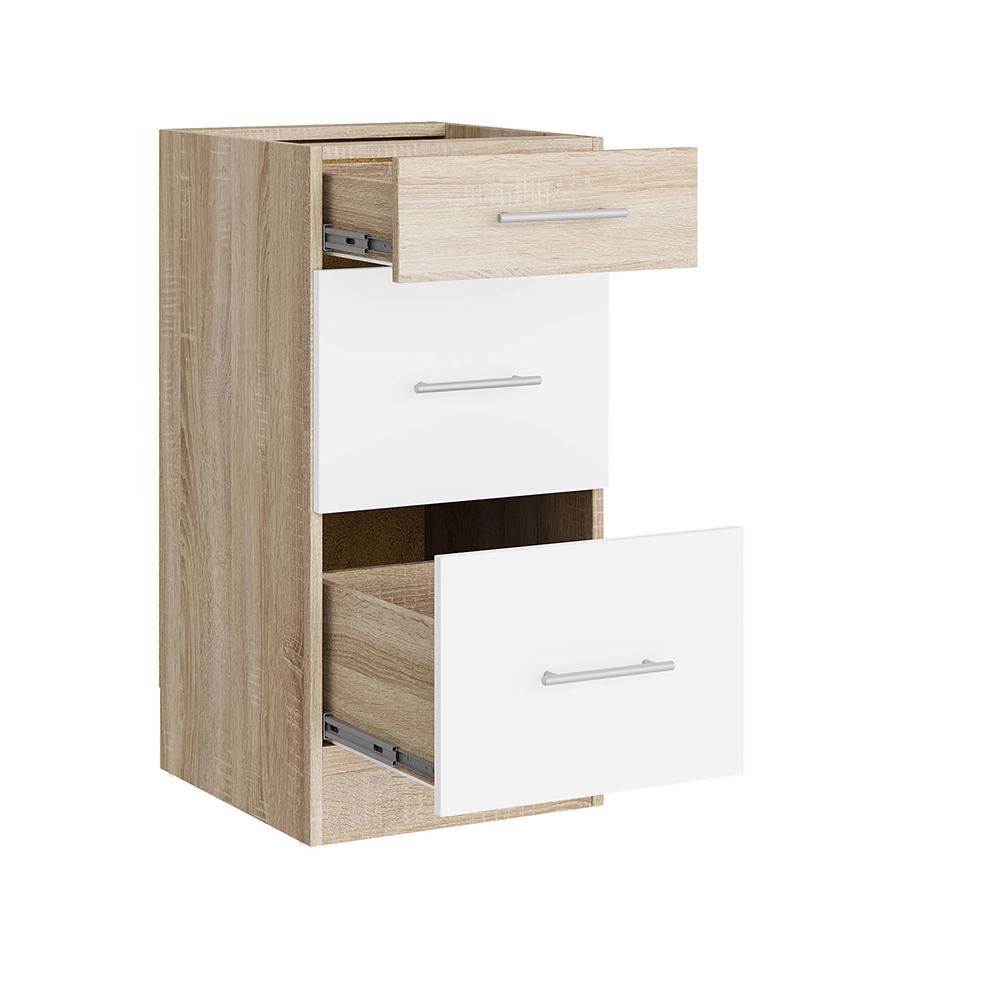 Кухонный модуль на 3 ящика Эверест Эко 400 дуб сонома/нимфея альба 40х46х82 см (EVR-071046) - фото 2