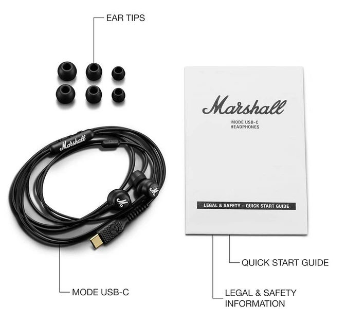 Наушники проводные Marshall Mode USB-C Black - фото 4 Наушники проводные Marshall Mode USB-C Black - фото 4