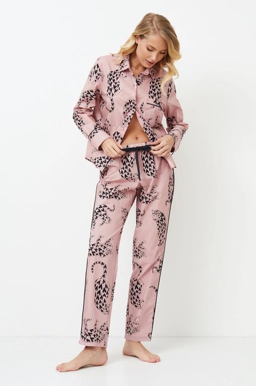 Женская пижама Aruelle рубашка и штаны S Розовый (Brenda-long)