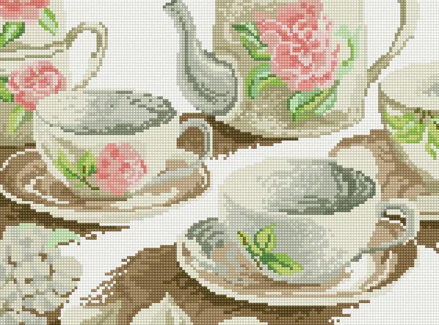 Алмазная мозаика Чайный сервиз 40x30 см (27466) Алмазная мозаика Чайный сервиз 40x30 см (27466)