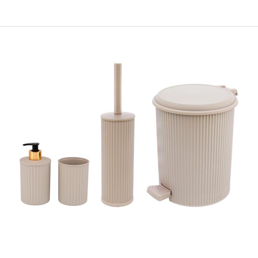 Набор для ванной и туалета Elif Nostalgia 4 предмета Светло-серый (33731552)