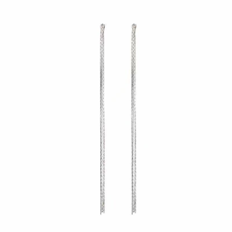 Сережки пусети-вісюльки довгі Сріблястий (70318) Сережки пусети-вісюльки довгі Сріблястий (70318)