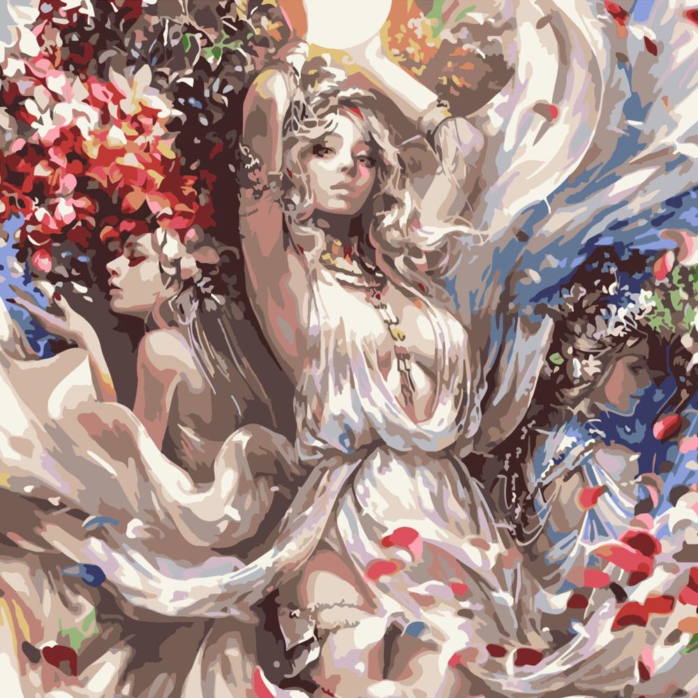 Картина по номерам Strateg Премиум Богини природы 40х40 см (SK030)